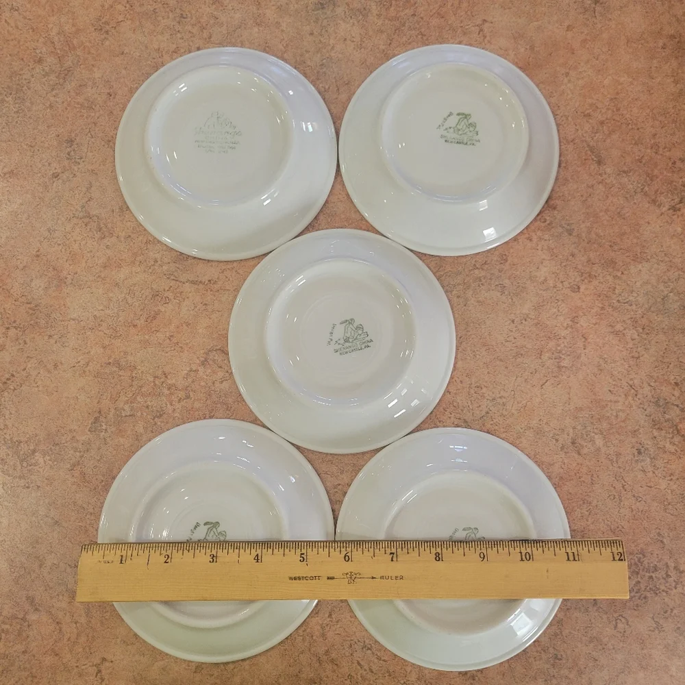Shenango China Chardon Rose Saucers (5) ~ Vintage 1950s ~ Restaurant Ware ~ GUC